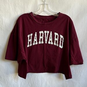 Harvard University cropped cotton T-shirt, size 3X